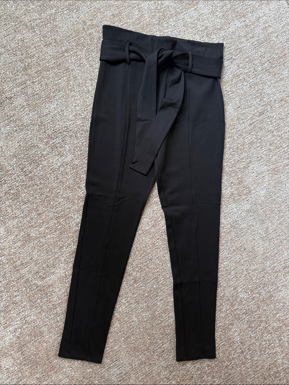 LPA Black High-Waist Tie-Belt Leggings